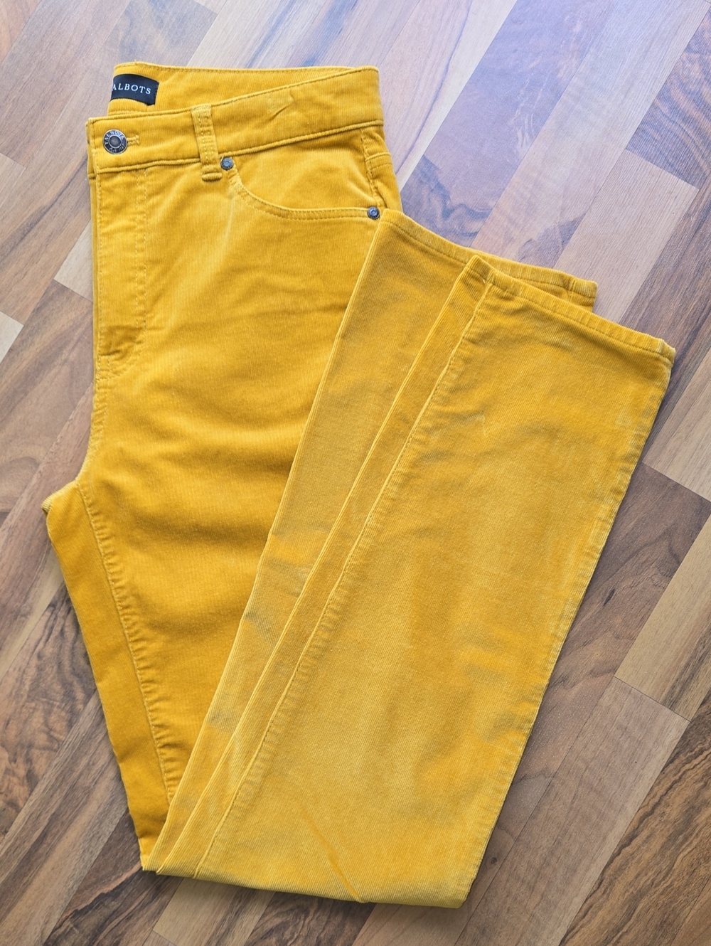 Talbots Women's Mustard Yellow Corduroy Pants Sz 4